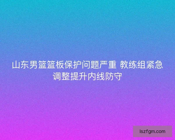 山东男篮篮板保护问题严重 教练组紧急调整提升内线防守