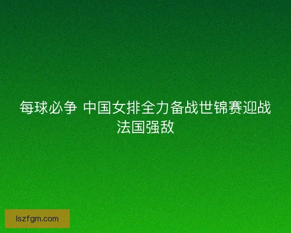 每球必争 中国女排全力备战世锦赛迎战法国强敌 每球必争 中国女排全力备战世锦赛迎战法国强敌