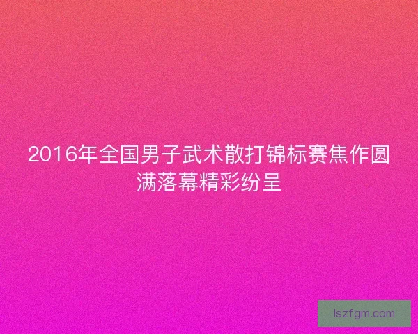 2016年全国男子武术散打锦标赛焦作圆满落幕精彩纷呈 2016年全国男子武术散打锦标赛焦作圆满落幕精彩纷呈